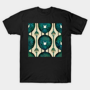 Art Deco design - peacock noir X T-Shirt